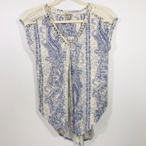 Lucky Brand Blouse Knit Design Womens SZ S…